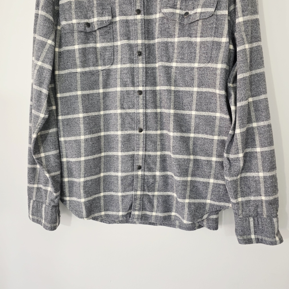 Lucky Brand Saturday Stretch Pearl Snap Shirt Mens Size XL Gray Chest Pockets‎ - Picture 4 of 9